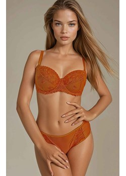 Figi  damskie z wysokim stanem haftowane w kolorze ceglastym Feline, Kolor ceglasty, Rozmiar XS, Sawren - id: 218220 - marki Sawren - 187230666 Figi  damskie z wysokim stanem haftowane w kolorze ceglastym Feline, Kolor ceglasty, Rozmiar XS, Sawren ze sklepu Intymna w kategorii Majtki damskie - zdjęcie 187230666