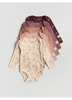 Reserved - Bawełniane body 5 pack - jasnofioletowy ze sklepu Reserved w kategorii Body niemowlęce - zdjęcie 187235437