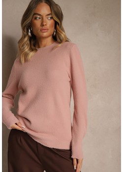 Różowy Sweter z Wełną ze Ściągaczami Furrive ze sklepu renee.pl w kategorii Swetry damskie - zdjęcie 187239016