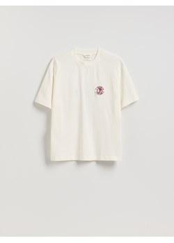 Reserved - T-shirt boxy z nadrukiem na plecach - złamana biel - id: 276FP-01X - marki Reserved - 187240607 Reserved - T-shirt boxy z nadrukiem na plecach - złamana biel ze sklepu Reserved w kategorii T-shirty męskie - zdjęcie 187240607