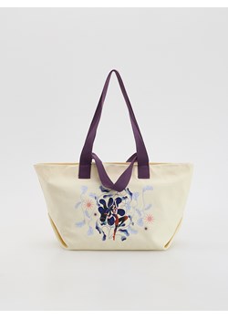 Reserved - Płócienna torebka shopper - złamana biel - id: 037IJ-01X - marki Reserved - 187243126 Reserved - Płócienna torebka shopper - złamana biel ze sklepu Reserved w kategorii Bluzki damskie - zdjęcie 187243126