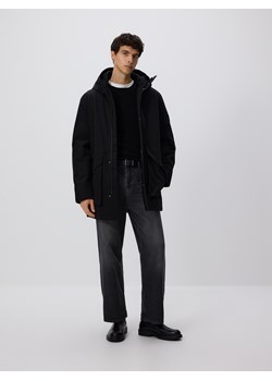 Reserved - Wodoodporna parka z kapturem - czarny ze sklepu Reserved w kategorii Parki męskie - zdjęcie 187244405