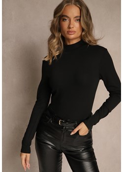 Czarna Casualowa Bluzka z Golfem Longsleeve Ralaia ze sklepu renee.pl w kategorii Bluzki damskie - zdjęcie 187244717