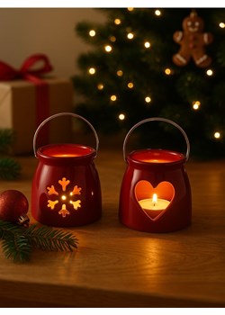 Sinsay - Zestaw świątecznych świeczników ceramicznych w kształcie lampionów 2 pack - bordowy - id: 786FQ-83X - marki Sinsay - 187246219 Sinsay - Zestaw świątecznych świeczników ceramicznych w kształcie lampionów 2 pack - bordowy ze sklepu Sinsay w kategorii Dekoracje bożonarodzeniowe - zdjęcie 187246219