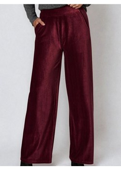 Sinsay - Prążkowane spodnie wide leg - bordowy - id: 484FJ-83X - marki Sinsay - 187247175 Sinsay - Prążkowane spodnie wide leg - bordowy ze sklepu Sinsay w kategorii Spodnie damskie - zdjęcie 187247175