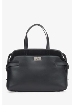 Estro: Czarna torebka damska typu tote ze skóry naturalnej - id: 15271223951708 - marki Estro - 187250157 Estro: Czarna torebka damska typu tote ze skóry naturalnej ze sklepu Estro w kategorii Torebki damskie - zdjęcie 187250157