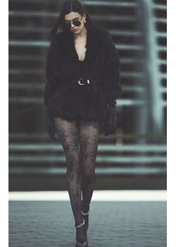 Rajstopy damskie w kwiatowy wzór czarne Carmela 40 DEN, Kolor czarny, Rozmiar 5, Gabriella ze sklepu Primodo w kategorii Rajstopy - zdjęcie 187250895