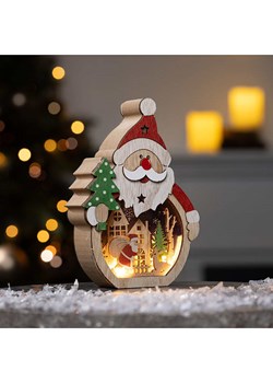 Hollybell Dekoracyjna lampa LED &quot;Santa&quot; w kolorze beżowo-czerwonym - 11 x 15,8 x 3 cm ze sklepu Limango Polska w kategorii Oświetlenie - zdjęcie 187251349