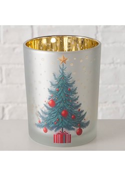 Boltze Świecznik &quot;Christmas Tree&quot; w kolorze srebrno-zielonym - wys. 12,5 cm ze sklepu Limango Polska w kategorii Świeczniki - zdjęcie 187251526