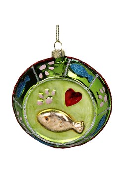 Kersten Ozdoba choinkowa &quot;Cat Bowl&quot; w kolorze zielonym - wys. 10 cm ze sklepu Limango Polska w kategorii Dekoracje bożonarodzeniowe - zdjęcie 187252457