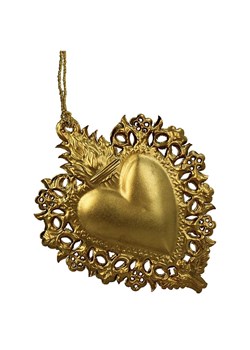 Kersten Ozdoba choinkowa &quot;Burning Heart&quot; w kolorze złotym - wys. 13 cm ze sklepu Limango Polska w kategorii Dekoracje bożonarodzeniowe - zdjęcie 187252577