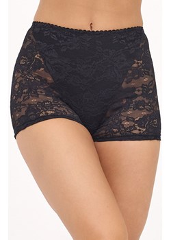 Gaia czarne koronkowe szorty z wysokim stanem 022, Kolor czarny, Rozmiar 2XL, Gaia ze sklepu Intymna w kategorii Majtki damskie - zdjęcie 187253727