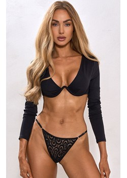 Pure Promise Nr 31 czarne stringi damskie z regulacją, Kolor czarny, Rozmiar S/M, Róża ze sklepu Intymna w kategorii Majtki damskie - zdjęcie 187253796