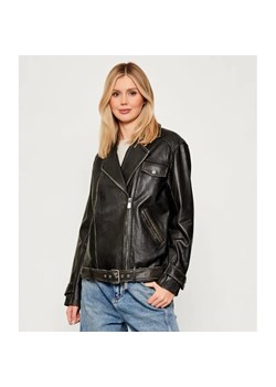 Pinko Skórzana ramoneska CACIOPEPE | Oversize fit ze sklepu Gomez Fashion Store w kategorii Kurtki damskie - zdjęcie 187255536