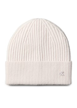 Czapka Calvin Klein Ck Metal Wool Beanie LV04D8032G Écru - id: 8719849937607 - marki Calvin Klein - 187256367 Czapka Calvin Klein Ck Metal Wool Beanie LV04D8032G Écru ze sklepu eobuwie.pl w kategorii Czapki zimowe damskie - zdjęcie 187256367