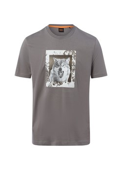 BOSS Orange Koszulka męska - Lupo Mężczyźni Bawełna szary nadruk - id: 783192-0002-09900 - marki BOSS HUGO BOSS - 187257459 BOSS Orange Koszulka męska - Lupo Mężczyźni Bawełna szary nadruk ze sklepu vangraaf w kategorii T-shirty męskie - zdjęcie 187257459