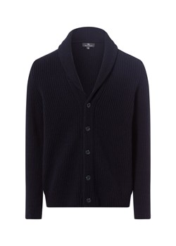 Nils Sundström Męski kardigan Mężczyźni Prążki granatowy jednolity ze sklepu vangraaf w kategorii Swetry męskie - zdjęcie 187257466