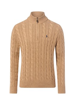 Polo Ralph Lauren Męski sweter Troyer Mężczyźni dzianina grubo tkana wielbłądzi marmurkowy ze sklepu vangraaf w kategorii Swetry męskie - zdjęcie 187257476