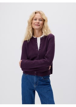 Reserved - Wełniany kardigan - ciemnofioletowy - id: 605FW-49X - marki Reserved - 187258239 Reserved - Wełniany kardigan - ciemnofioletowy ze sklepu Reserved w kategorii Swetry damskie - zdjęcie 187258239