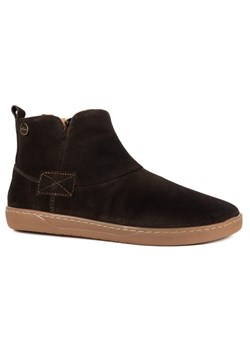 Buty damskie zimowe barefoot skórzane Z-B07 brązowe welurowe na zamek - id: 11742n - marki Olivier - 187260487 Buty damskie zimowe barefoot skórzane Z-B07 brązowe welurowe na zamek ze sklepu butyolivier w kategorii Botki - zdjęcie 187260487