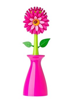 Vigar Szczotka &quot;Flower power&quot; w kolorze zielono-różowym do zmywania - wys. 25,5 cm ze sklepu Limango Polska w kategorii Akcesoria kuchenne - zdjęcie 187262025