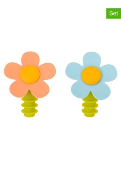 Vigar Korki (2 szt.) &quot;Flower power&quot; ze wzorem do butelek - wys. 8,5 cm ze sklepu Limango Polska w kategorii Naczynia - zdjęcie 187262045