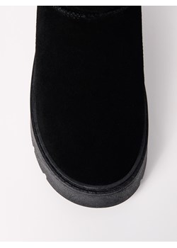 Mohito - Skórzane czarne śniegowce - czarny ze sklepu Mohito w kategorii Śniegowce damskie - zdjęcie 187262896