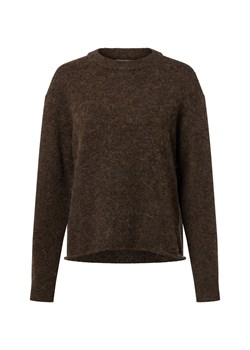 Marie Lund Damski sweter z dzianiny z zawartością wełny i alpaki Kobiety czekoladowy marmurkowy ze sklepu vangraaf w kategorii Swetry damskie - zdjęcie 187263127