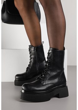 Czarne Botki Workery na Platformie Tusella ze sklepu renee.pl w kategorii Workery damskie - zdjęcie 187264655