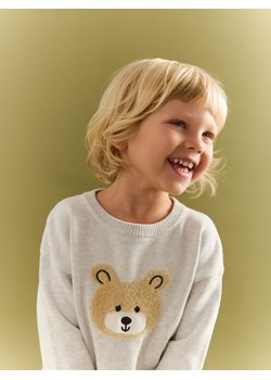 Reserved - Sweter z aplikacją - jasnoszary - id: 557BF-09M - marki Reserved - 187264775 Reserved - Sweter z aplikacją - jasnoszary ze sklepu Reserved w kategorii Swetry chłopięce - zdjęcie 187264775