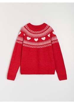 Sinsay - Sweter z motywem świątecznym z domieszką wełny - czerwony - id: 330FJ-33J - marki Sinsay - 187266307 Sinsay - Sweter z motywem świątecznym z domieszką wełny - czerwony ze sklepu Sinsay w kategorii Swetry damskie - zdjęcie 187266307