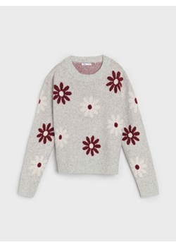 Sinsay - Sweter ze wzorem w kwiaty - wielobarwny - id: 425FJ-MLC - marki Sinsay - 187266319 Sinsay - Sweter ze wzorem w kwiaty - wielobarwny ze sklepu Sinsay w kategorii Swetry damskie - zdjęcie 187266319
