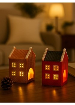 Sinsay - Świeczniki w kształcie domków 2 pack - wielobarwny - id: 658GH-MLC - marki Sinsay - 187266409 Sinsay - Świeczniki w kształcie domków 2 pack - wielobarwny ze sklepu Sinsay w kategorii Dekoracje bożonarodzeniowe - zdjęcie 187266409