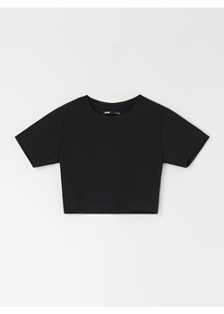 Sinsay - Prążkowany crop top - czarny - id: 7876J-99X - marki Sinsay - 187266466 Sinsay - Prążkowany crop top - czarny ze sklepu Sinsay w kategorii Bluzki damskie - zdjęcie 187266466