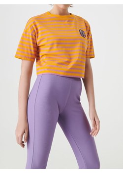 Sinsay - Bawełniana koszulka w paski z haftem - wielobarwny ze sklepu Sinsay w kategorii Bluzki damskie - zdjęcie 187266475