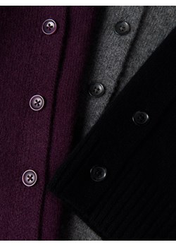Reserved - Wełniany kardigan - ciemnofioletowy ze sklepu Reserved w kategorii Swetry damskie - zdjęcie 187267545