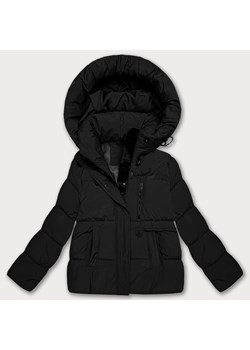 Puchowa luźna kurtka damska z kapturem S'West czarna (B8529-1) ze sklepu goodlookin.pl w kategorii Kurtki damskie - zdjęcie 187268805