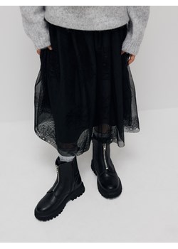 Reserved - Skórzane botki z zamkiem - czarny - id: 916GT-99X - marki Reserved - 187269088 Reserved - Skórzane botki z zamkiem - czarny ze sklepu Reserved w kategorii Buty zimowe dziecięce - zdjęcie 187269088