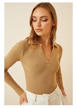 Happiness Istanbul Koszulka w kolorze jasnobrązowym ze sklepu Limango Polska w kategorii Bluzki damskie - zdjęcie 187269236