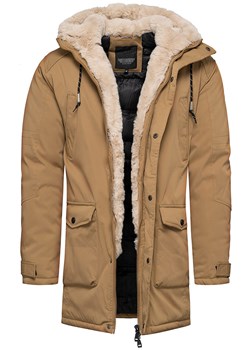 Kurtka męska parka z futerkiem beżowa Recea - id: 2524 - marki Recea - 187271968 Kurtka męska parka z futerkiem beżowa Recea ze sklepu Recea.pl w kategorii Kurtki męskie - zdjęcie 187271968