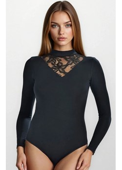 Czarne body damskie z długim rękawem Elli 2428, Kolor czarny, Rozmiar L, Teyli - id: 171856 - marki Teyli - 187271996 Czarne body damskie z długim rękawem Elli 2428, Kolor czarny, Rozmiar L, Teyli ze sklepu Intymna w kategorii Bluzki damskie - zdjęcie 187271996
