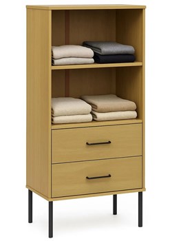 Brązowy regał na ubrania z 2 szufladami B4-W42 - id: 53661 - marki Elior - 187272145 Brązowy regał na ubrania z 2 szufladami B4-W42 ze sklepu Edinos.pl w kategorii Regały i witryny - zdjęcie 187272145