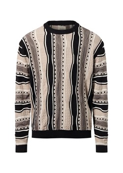 Redefined Rebel Męski sweter z dzianiny - RRTeton Mężczyźni Bawełna czarny w paski ze sklepu vangraaf w kategorii Swetry męskie - zdjęcie 187273677