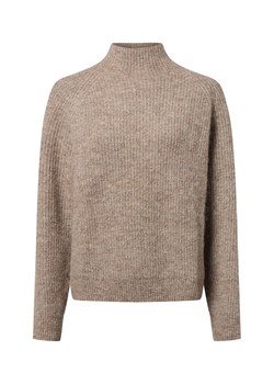 Marie Lund Damski sweter z dzianiny z wełną i alpaką Kobiety Sztuczne włókno taupe marmurkowy ze sklepu vangraaf w kategorii Swetry damskie - zdjęcie 187273685