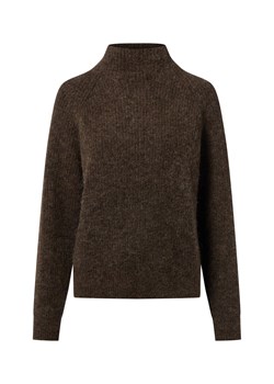 Marie Lund Damski sweter z dzianiny z wełną i alpaką Kobiety Sztuczne włókno czekoladowy marmurkowy ze sklepu vangraaf w kategorii Swetry damskie - zdjęcie 187273686