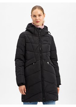 Marie Lund Pikowany płaszcz damski Kobiety czarny jednolity ze sklepu vangraaf w kategorii Płaszcze damskie - zdjęcie 187273745