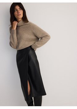 Reserved - Spódnica midi z imitacji skóry - czarny - id: YU175-99X - marki Reserved - 187273798 Reserved - Spódnica midi z imitacji skóry - czarny ze sklepu Reserved w kategorii Spódnice - zdjęcie 187273798