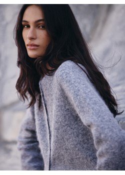 Mohito - Kardigan z wełną - szary ze sklepu Mohito w kategorii Swetry damskie - zdjęcie 187275025