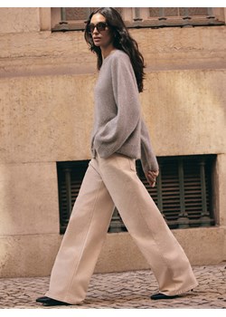 Mohito - Jeansy wide leg - beżowy - id: 634GB-08J - marki Mohito - 187275055 Mohito - Jeansy wide leg - beżowy ze sklepu Mohito w kategorii Jeansy damskie - zdjęcie 187275055