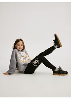 Reserved - Bawełniane legginsy z nadrukiem - czarny - id: 062FG-99X - marki Reserved - 187275197 Reserved - Bawełniane legginsy z nadrukiem - czarny ze sklepu Reserved w kategorii Spodnie dziewczęce - zdjęcie 187275197